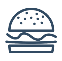 Logo with blue lines presenting burger - The Das Law Firm