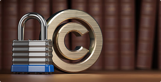Lock with a copyright trademark sign - The Das Law Firm